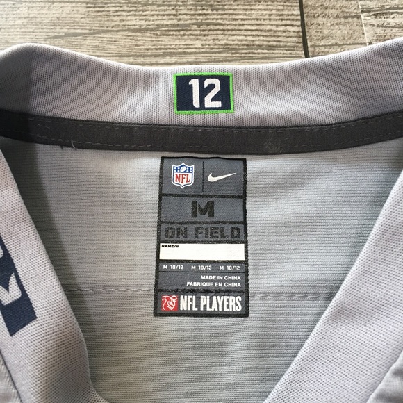 Nike On Field Seattle Seahawks NFL Wilson Football Jersey Youth M (10-12) Gray - Picture 8 of 8